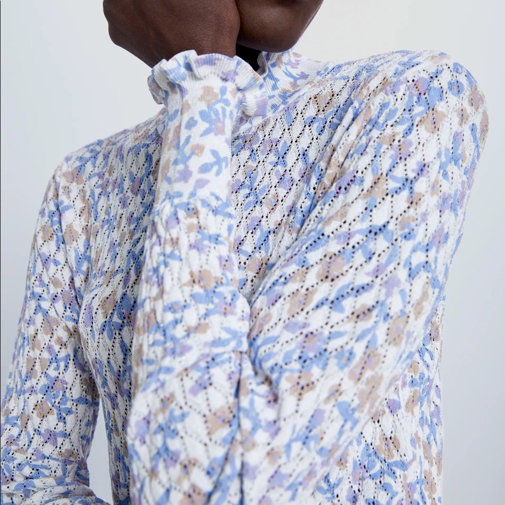 100% NEW Zara PRINTED KNIT SWEATER